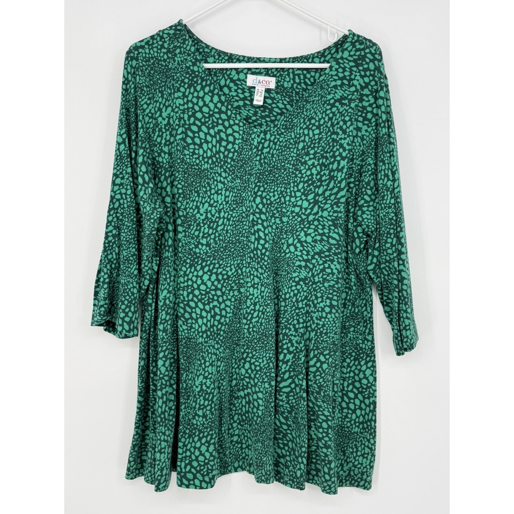 Denim & Co. Women's Green 3/4 Sleeve Top 1X